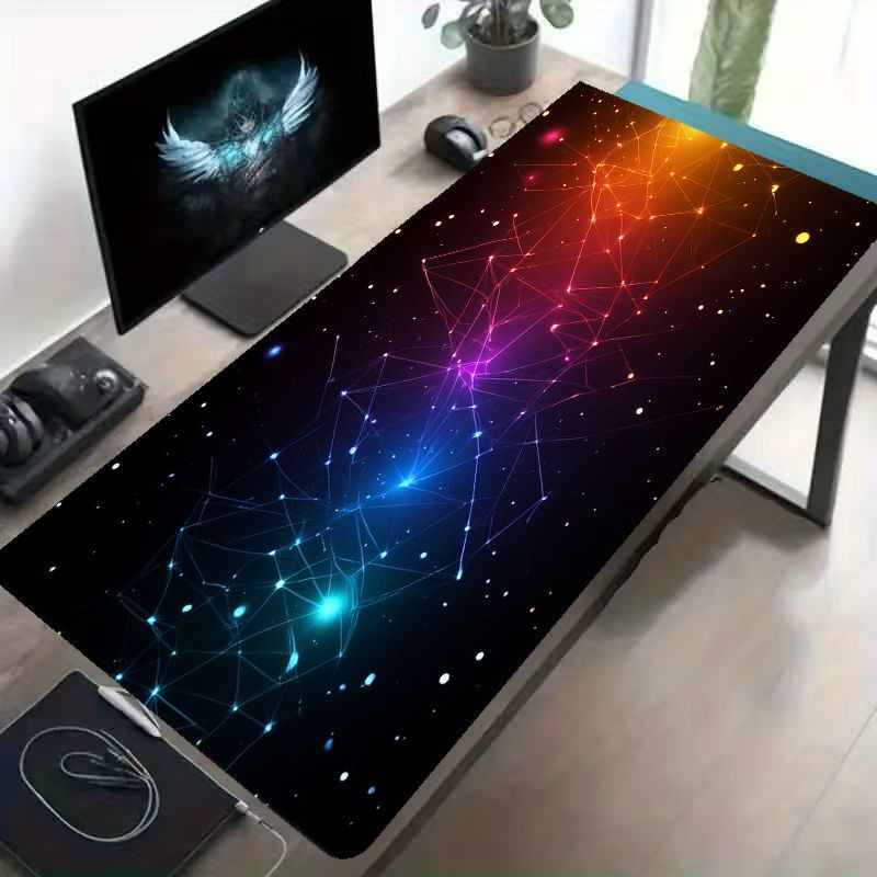 Office Tech Background - Marken XL Schreibtischunterlage Eisenkunst Kosmisches Mauspad