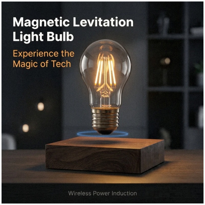 Office Tech Gifts - Magnetisch Schwebende Kabellose LED-Glühbirne Schreibtischlampe für