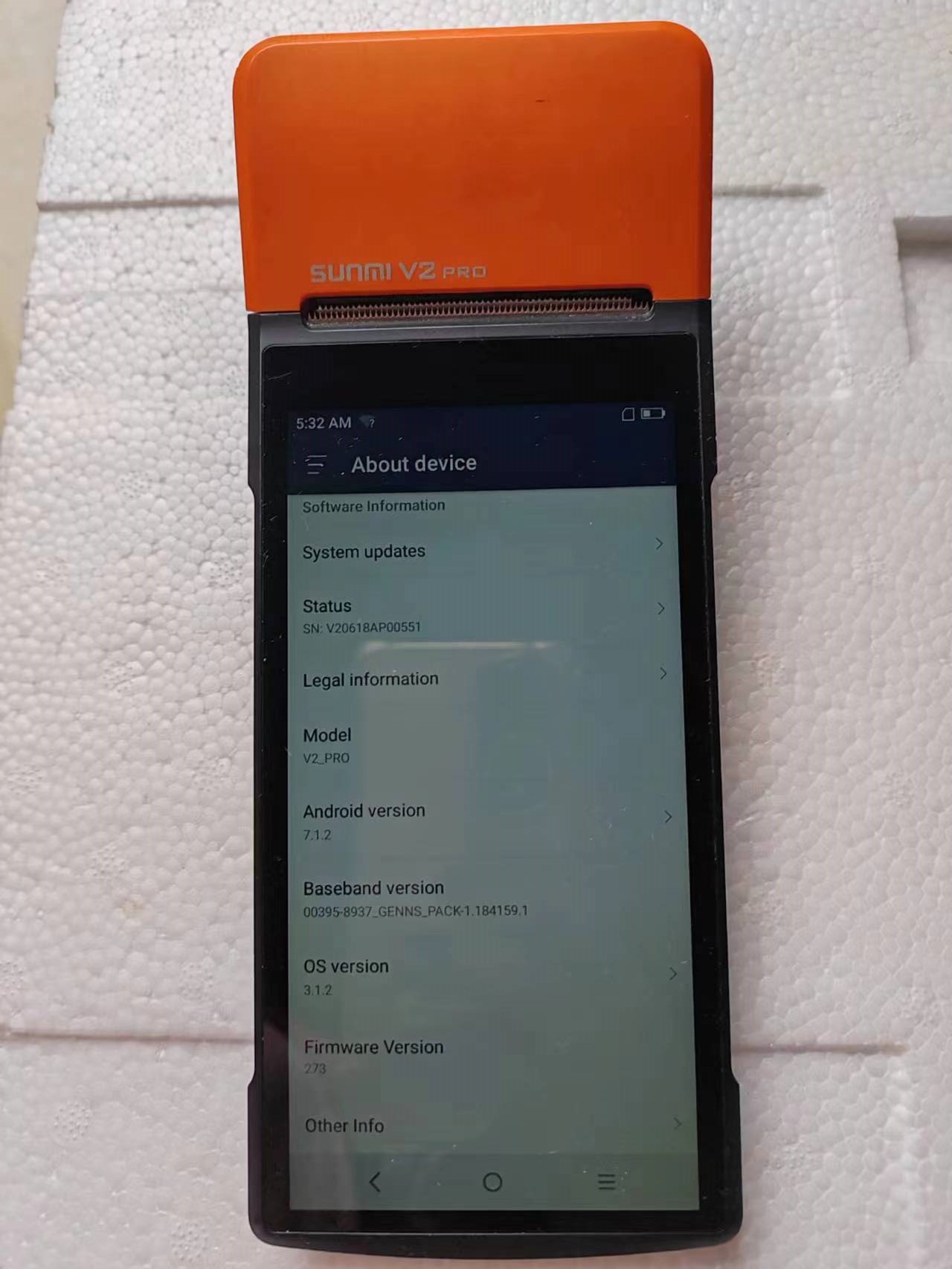 Pos Terminal Android - Gebrauchter V2 Pro Android 7.1 POS-Terminal