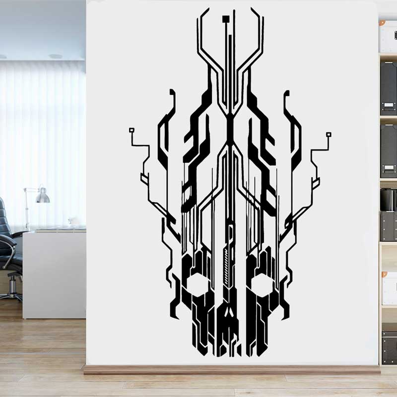 Chip Circuit Tech Skull Vinyl- – Office Tech Gifts Bewertung und Preis