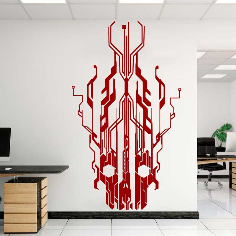 Chip Circuit Tech Skull Vinyl- – Office Tech Gifts Bewertung und Preis