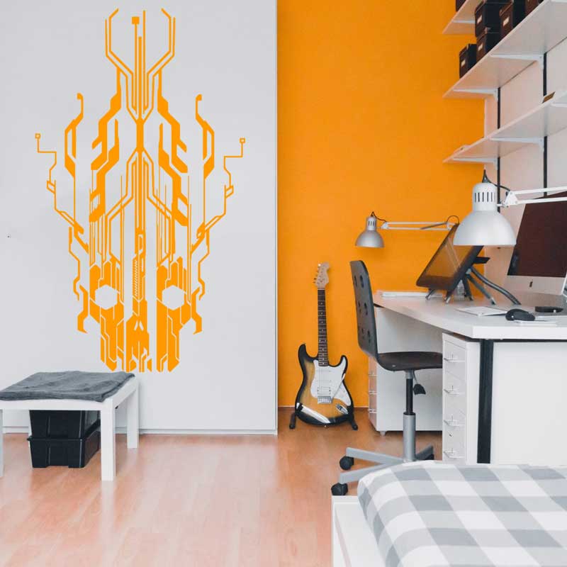 Chip Circuit Tech Skull Vinyl- – Office Tech Gifts Bewertung und Preis