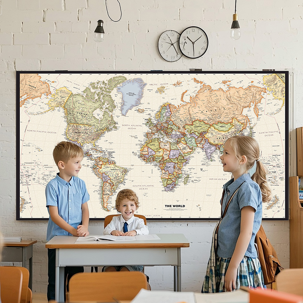 150 x 225 cm Retro-Weltkarte,  – Office Tech Background Bewertung und Preis