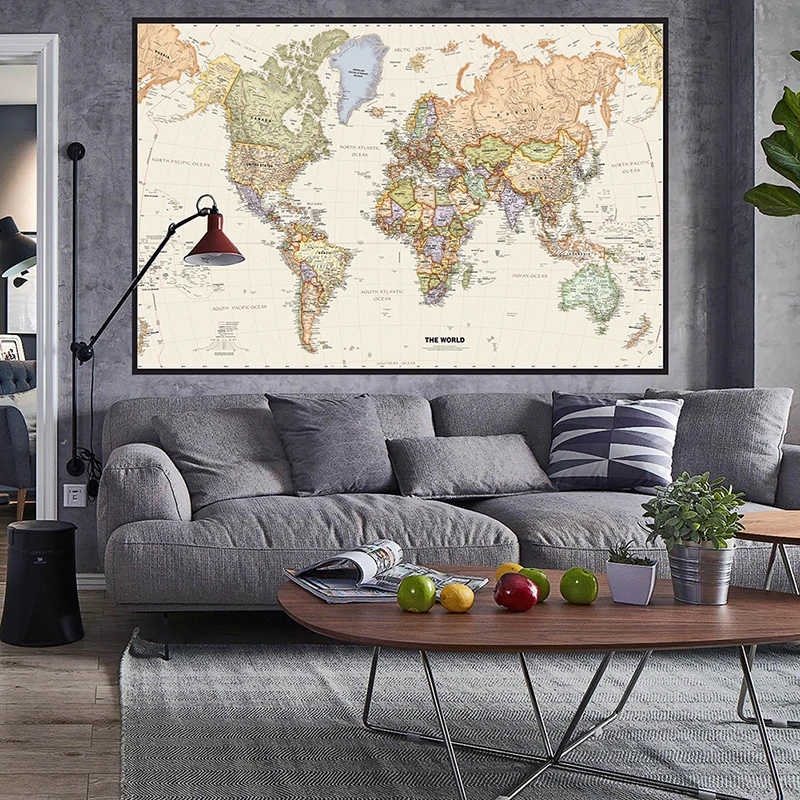 150 x 225 cm Retro-Weltkarte,  – Office Tech Background Bewertung und Preis