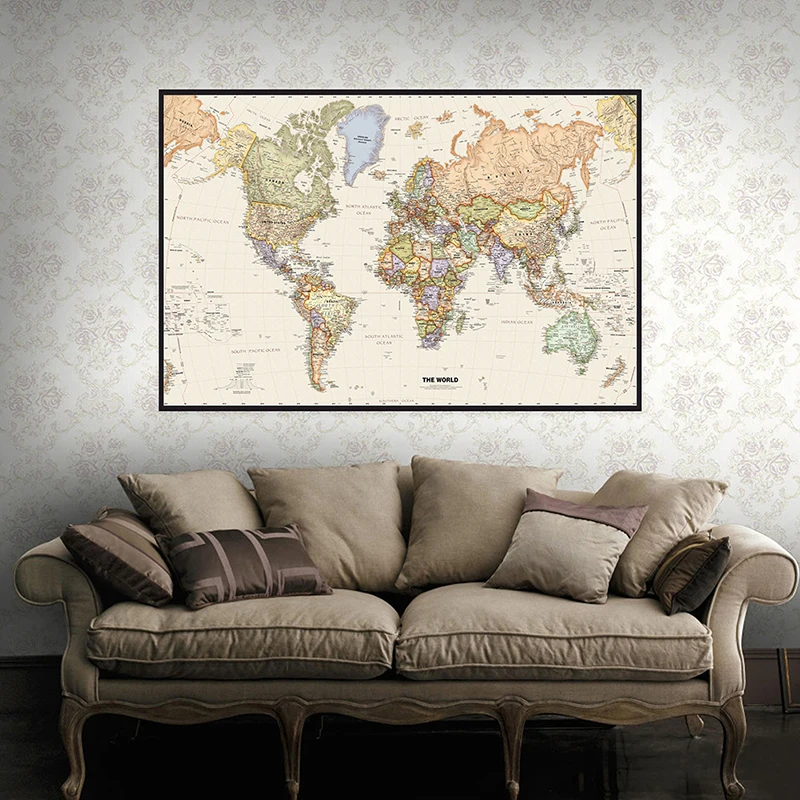 150 x 225 cm Retro-Weltkarte,  – Office Tech Background Bewertung und Preis