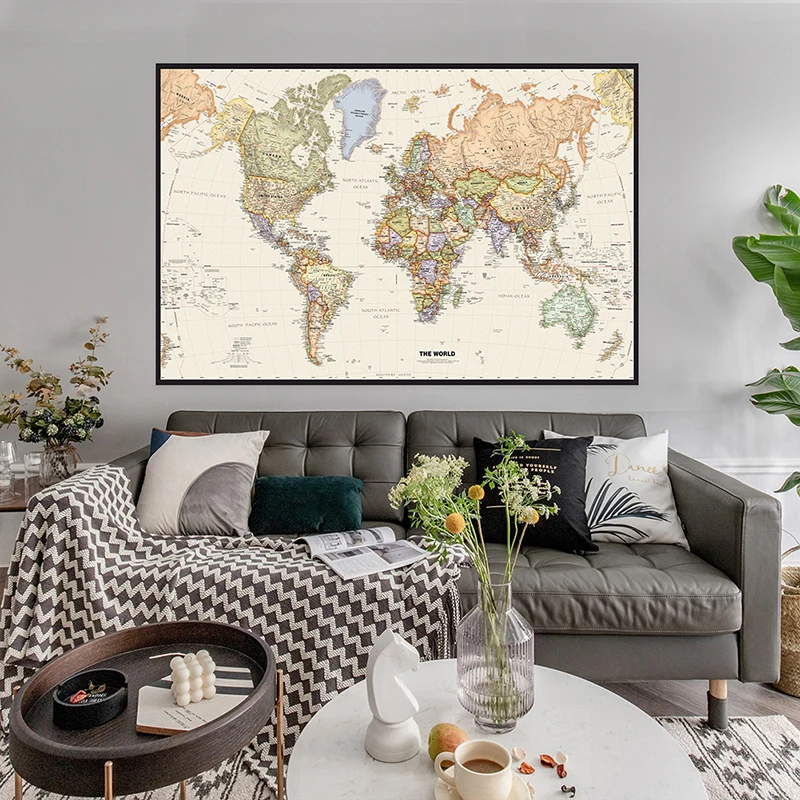 150 x 225 cm Retro-Weltkarte,  – Office Tech Background Bewertung und Preis