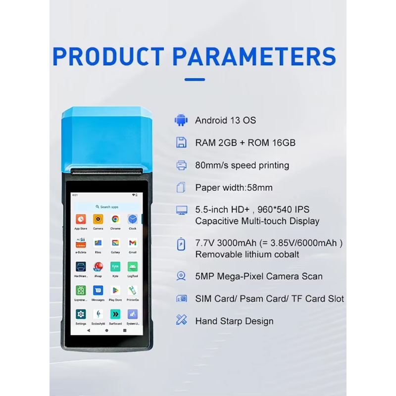Android 13 Mobiles Handheld-PO – Pos Terminal Android Bewertung und Preis